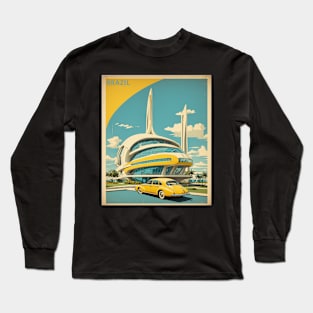 Museu do Amanhã Brazil Vintage Tourism Travel Poster Long Sleeve T-Shirt